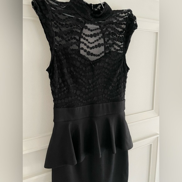 Black Mini Dress with  Mesh & Ruffle Detailing 🖤 - Picture 3 of 5